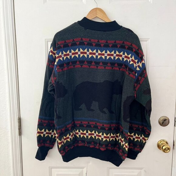 2 Vintage 90s Sugar Street Weavers Nordic Grandpa Grandma Sweaters - Picture 6 of 8